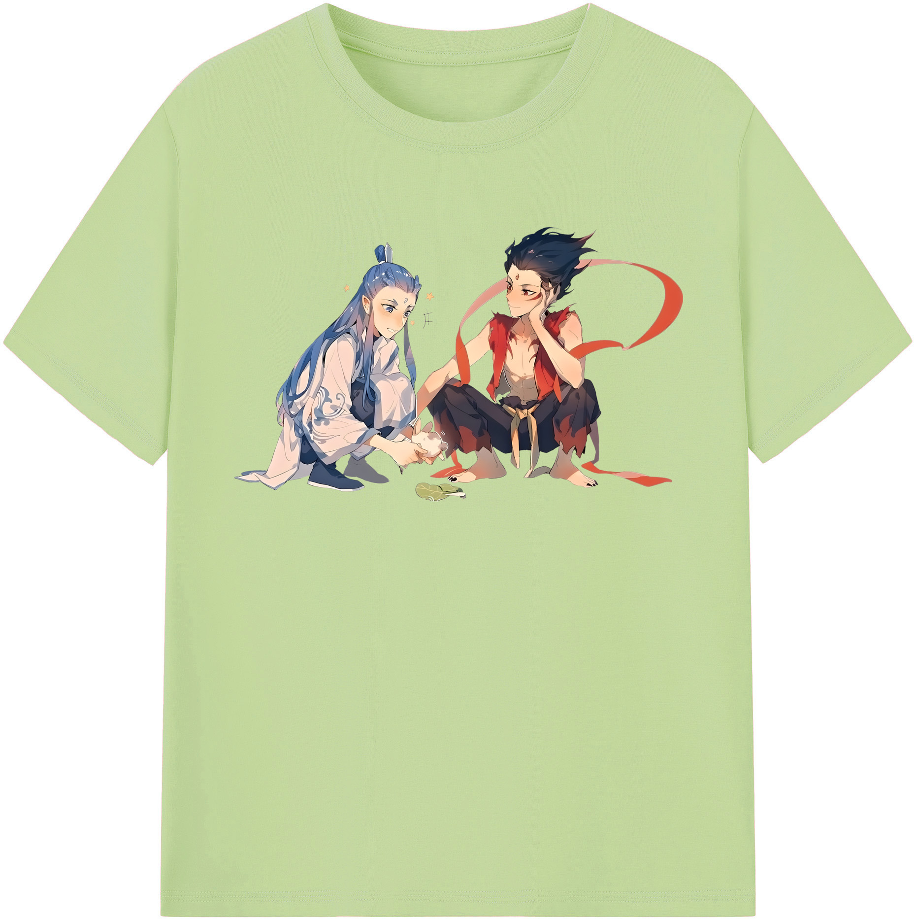 （画像用） Ne Zha 2 ナタ 魔童の大暴れ 綿100％半袖Tシャツ（フロントプリント）